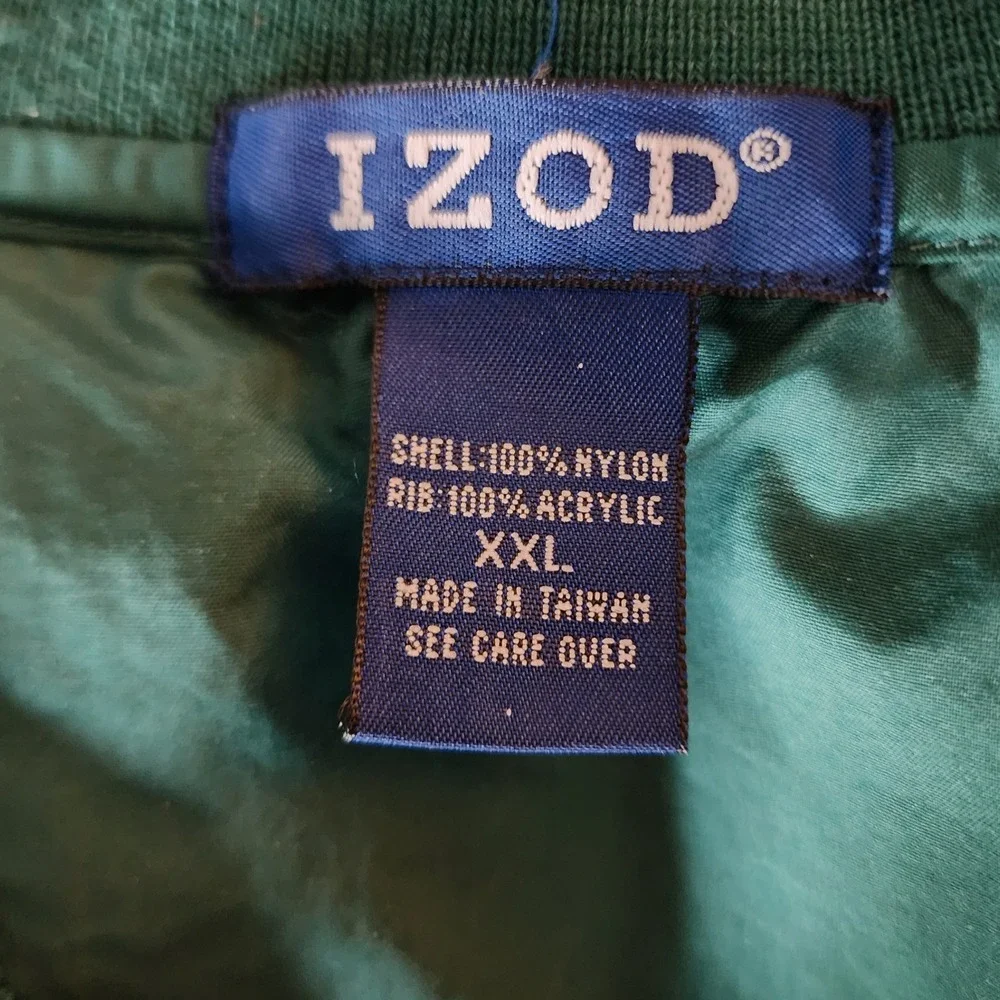 IZOD XXL Green V-Neck Windshirt Pullover Vintage 90s Gorpcore Streetwear Golf